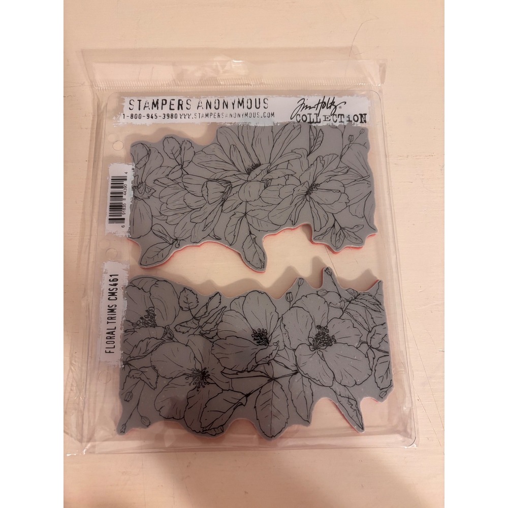 Stampers Anonymous Tim Holtz Floral Trims Cling Rubber Stamp Set CMS461 NEW